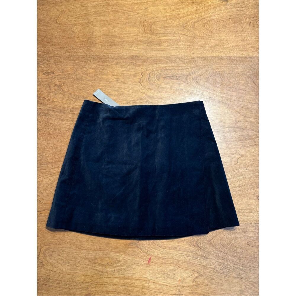 NWT J. Crew Women's Velvet Ora Tessuti‎ Lined Wrap Mini Skirt Black Size 2